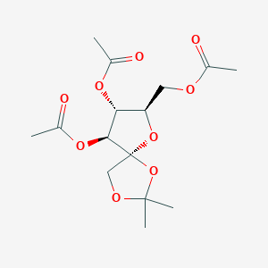 Chemical structure of 1,2-O-ISOPROPYLIDENE-beta-D-FRUCTOFURANOSE 3,4,6-TRIACETATE