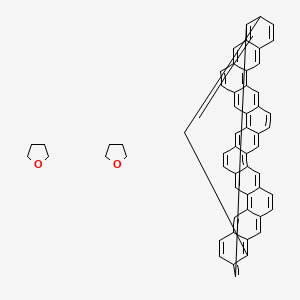 Chemical structure of (6,6)Carbon Nanobelt Bis(tetrahydrofuran) Adduct