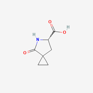 Chemical structure of (6S)-4-Oxo-5-azaspiro[2.4]heptane-6-carboxylic acid