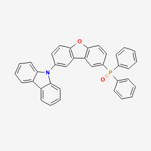 Chemical structure of (8-(9H-Carbazol-9-yl)dibenzo[b,d]furan-2-yl)diphenylphosphine oxide