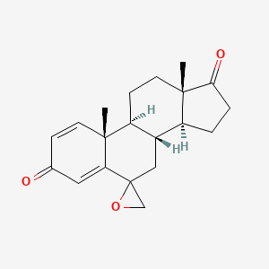 Chemical structure of Spiro[androsta-1,4-diene-6,2'-oxirane]-3,17-dione