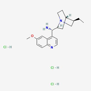Chemical structure of (8α,9S)-10,11-Dihydro-6'-methoxycinchonan-9-amineTrihydrochloride