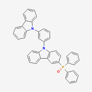 Chemical structure of (9-(3-(9H-Carbazol-9-yl)phenyl)-9H-carbazol-3-yl)diphenylphosphine oxide