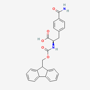Chemical structure of Fmoc-D-4-Carbamoylphe