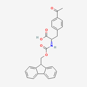 Chemical structure of Fmoc-4-Acetyl-DL-phenylalanine
