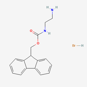 Chemical structure of (9H-Fluoren-9-yl)methyl (2-aminoethyl)carbamate hydrobromide
