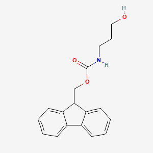 Chemical structure of N-(9-Fluorenylmethoxycarbonyl)-3-aminopropan-1-ol