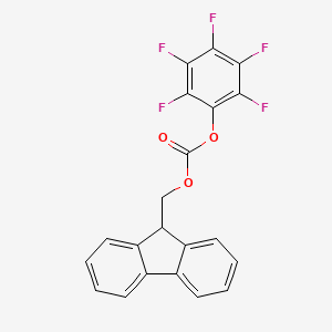Chemical structure of 9-Fluorenylmethyl pentafluorophenyl carbonate