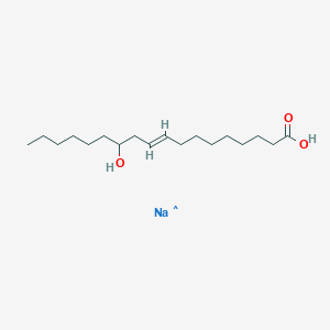 Chemical structure of (E)-12-hydroxyoctadec-9-enoic acid, sodium salt