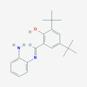 Chemical structure of 2-(((2-Aminophenyl)imino)methyl)-4,6-di-tert-butylphenol