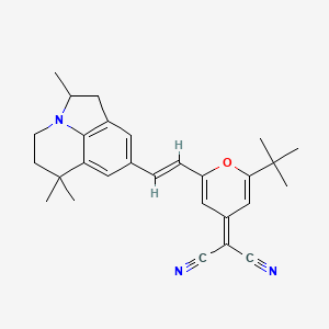 Chemical structure of (E)-2-(2-(tert-Butyl)-6-(2-(2,6,6-trimethyl-2,4,5,6-tetrahydro-1H-pyrrolo[3,2,1-ij]quinolin-8-yl)vinyl)-4H-pyran-4-ylidene)malononitrile