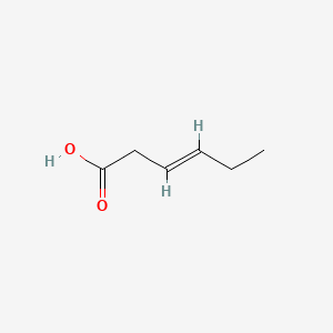 Chemical structure of (E)-Hex-3-enoic acid