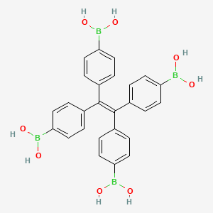 Chemical structure of (Ethene-1,1,2,2-tetrayltetrakis(benzene-4,1-diyl))tetraboronic acid