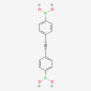 Chemical structure of (Ethyne-1,2-diylbis(4,1-phenylene))diboronic acid