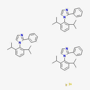 Chemical structure of (OC-6-22)-Tris[2-[1-[2,6-bis(1-methylethyl)phenyl]-1H-imidazol-2-yl-κN3]phenyl-κC]iridium