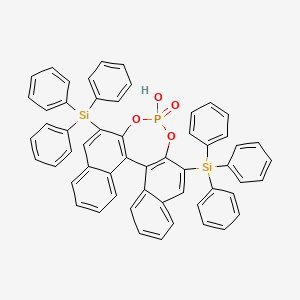 Chemical structure of (R)-(-)-3,3'-Bis(triphenylsilyl)-1,1'-binaphthyl-2,2'-diyl hydrogenphosphate