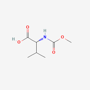 Chemical structure of (R)-(+)-N-(Methoxycarbonyl)valine