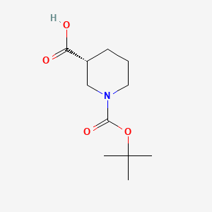 Chemical structure of 1-(1,1-Dimethylethyl) (3R)-1,3-piperidinedicarboxylate