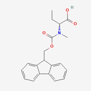 Chemical structure of N-Fmoc-(R)-2-(methylamino)butyric acid