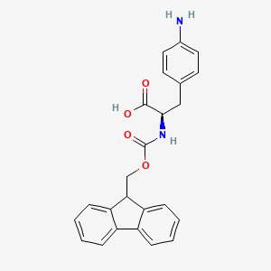 Chemical structure of Fmoc-4-amino-D-phenylalanine