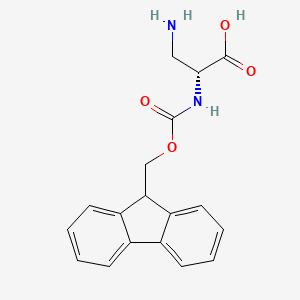Chemical structure of 3-Amino-N-[(9H-fluoren-9-ylmethoxy)carbonyl]-D-alanine