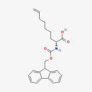 Chemical structure of (R)-2-((((9H-Fluoren-9-yl)methoxy)carbonyl)amino)non-8-enoic acid