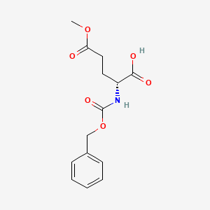 Chemical structure of (R)-2-(((Benzyloxy)carbonyl)amino)-5-methoxy-5-oxopentanoic acid