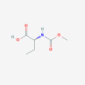 Chemical structure of (R)-2-((Methoxycarbonyl)amino)butanoic acid
