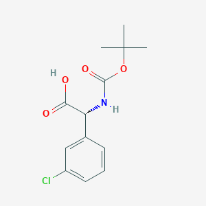 Chemical structure of N-Boc-2-(3'-Chlorophenyl)-D-glycine