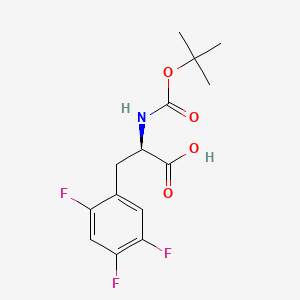 Chemical structure of (R)-2-((tert-Butoxycarbonyl)amino)-3-(2,4,5-trifluorophenyl)propanoic acid