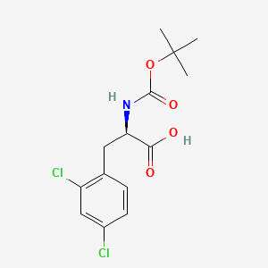Chemical structure of (R)-2-((tert-Butoxycarbonyl)amino)-3-(2,4-dichlorophenyl)propanoic acid