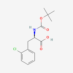 Chemical structure of (R)-2-((tert-Butoxycarbonyl)amino)-3-(2-chlorophenyl)propanoic acid