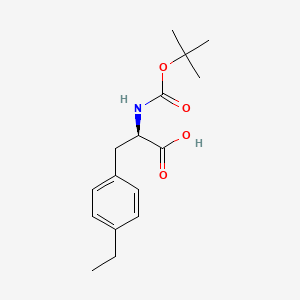 Chemical structure of Boc-(R)-2-amino-3-(4-ethylphenyl)propanoic acid