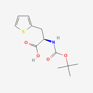 Chemical structure of (R)-2-((tert-Butoxycarbonyl)amino)-3-(thiophen-2-yl)propanoic acid