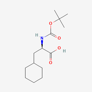 Chemical structure of (R)-2-((tert-Butoxycarbonyl)amino)-3-cyclohexylpropanoic acid