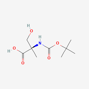 Chemical structure of (R)-2-((tert-Butoxycarbonyl)amino)-3-hydroxy-2-methylpropanoic acid