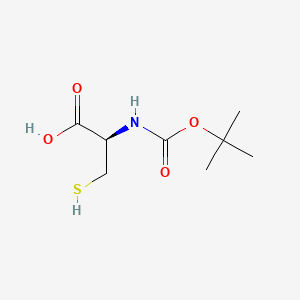 Chemical structure of N-tert-butyloxycarbonylcysteine