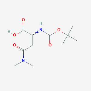 Chemical structure of (R)-2-((tert-Butoxycarbonyl)amino)-4-(dimethylamino)-4-oxobutanoic acid