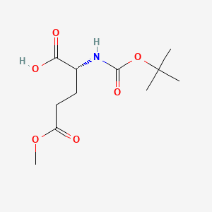 Chemical structure of (R)-2-((tert-Butoxycarbonyl)amino)-5-methoxy-5-oxopentanoic acid