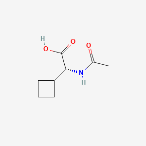 Chemical structure of (R)-2-Acetamido-2-cyclobutylacetic acid