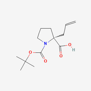 Chemical structure of Boc-(R)-alpha-allyl-Pro-OH