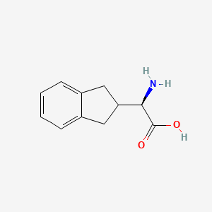 Chemical structure of (R)-2-Amino-2-(2,3-dihydro-1H-inden-2-yl)acetic acid