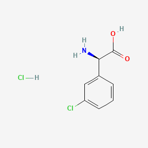 Chemical structure of (R)-2-Amino-2-(3-chlorophenyl)acetic acid hydrochloride
