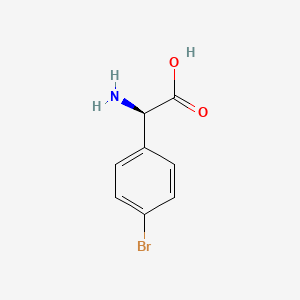 Chemical structure of (R)-2-Amino-2-(4-bromophenyl)acetic acid