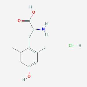 Chemical structure of (R)-2-amino-3-(4-hydroxy-2,6-dimethylphenyl)propanoic acid hydrochloride