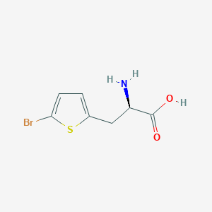 Chemical structure of (R)-2-Amino-3-(5-bromothiophen-2-yl)propanoic acid