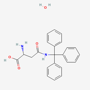 Chemical structure of (R)-2-Amino-4-oxo-4-(tritylamino)butanoic acid hydrate