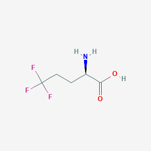 Chemical structure of (R)-2-Amino-5,5,5-trifluoropentanoic acid