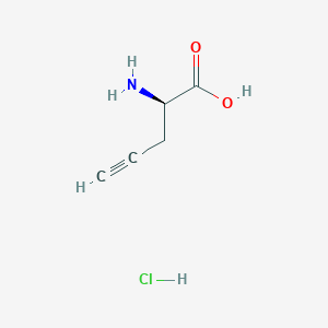 Chemical structure of (R)-2-Aminopent-4-ynoic acid hydrochloride