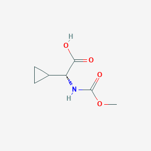 Chemical structure of (R)-2-Cyclopropyl-2-((methoxycarbonyl)amino)acetic acid